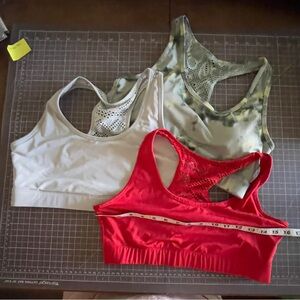 ZYIA Bomber Bras Set - Red, Gray, Green Size Large